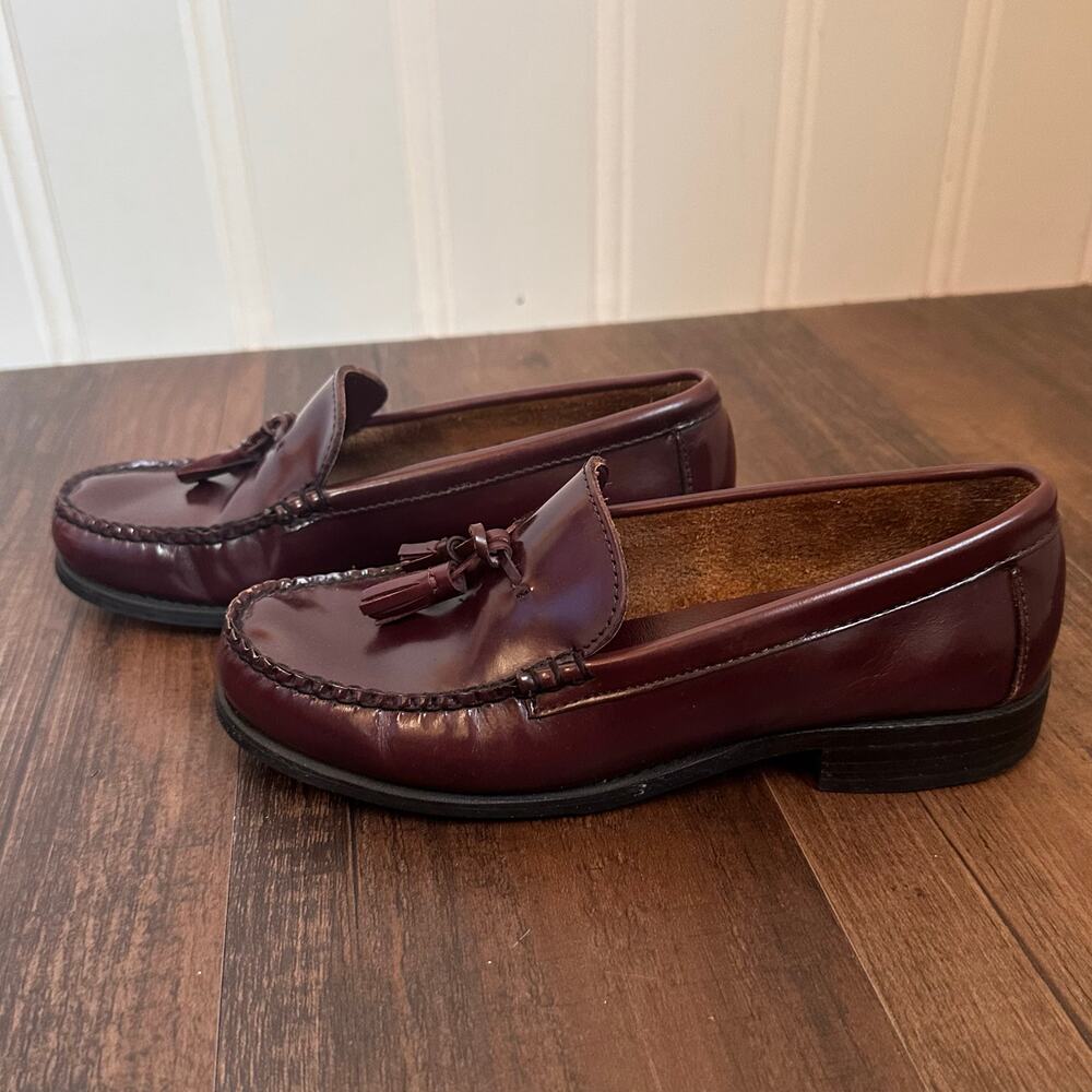 Vintage Y2K Academia Red Leather Loafers 6.5M